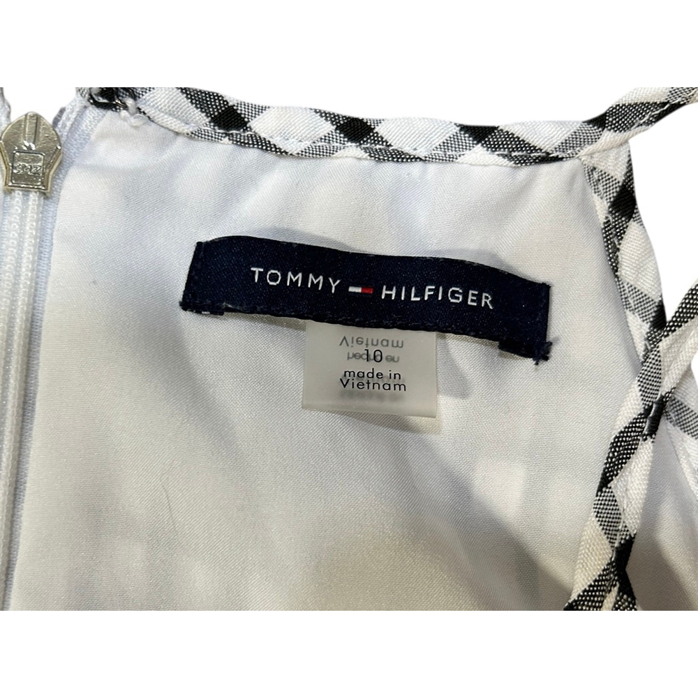 Tommy Hilfiger Black White Gingham Midi Dress Size 10 - Picture 4 of 6